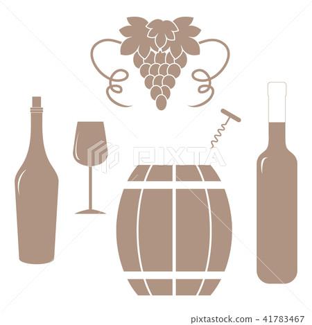 Stylized icon of a colored bottles, glass, 41783467
