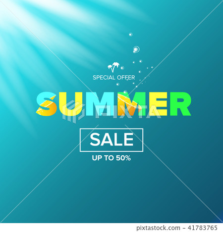 vector summer sale modern design template web banner or poster. Summer sale label with typographic 41783765