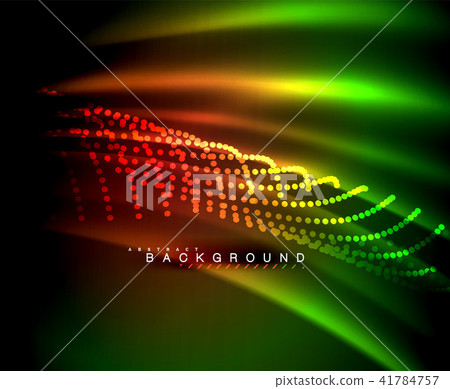 Neon glowing techno lines, hi-tech futuristic abstract background template with square shapes Neon glowing techno lines, hi-tech futuristic abstract background template with square shapes 41784757