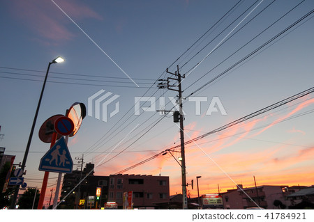 Town at sunset Town at sunset 41784921