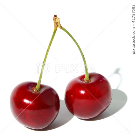 Cherry. Cherries isolated on white background. With clipping path. 41787592