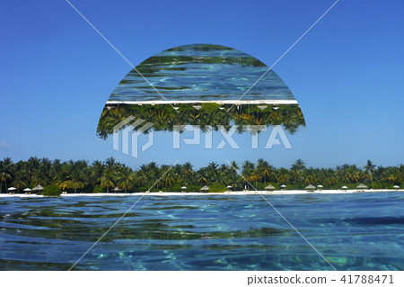 Tropical island. Geometric reflection effect. Tropical island. Geometric reflection effect. 41788471