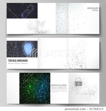 The minimal vector layout of two square format covers design templates for trifold square brochure The minimal vector layout of two square format covers design templates for trifold square brochure 41788515
