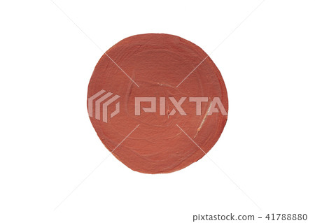 Round red paint spot isolated on white. 41788880