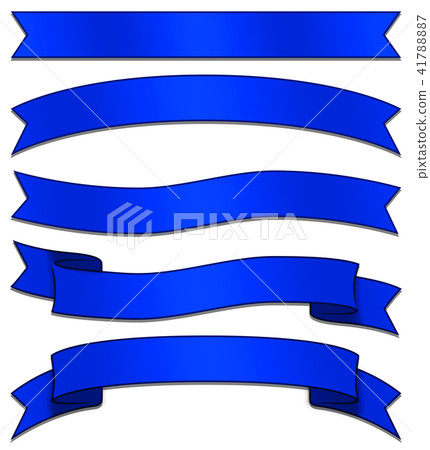 5 kinds of blue ribbons - Stock Illustration [41788887] - PIXTA