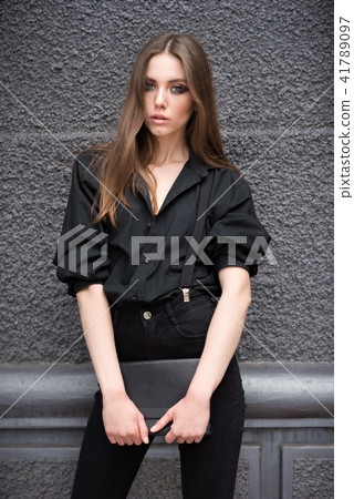 Beautiful girl on the street. 41789097