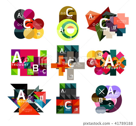 Collection of paper geometric infographics, a b c process options, presentation layouts Collection of paper geometric infographics, a b c process options, presentation layouts 41789188