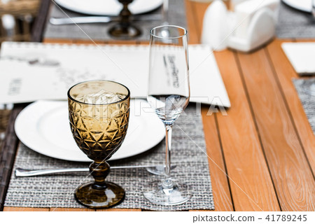 Served tables at outdoor restaurant Served tables at outdoor restaurant 41789245
