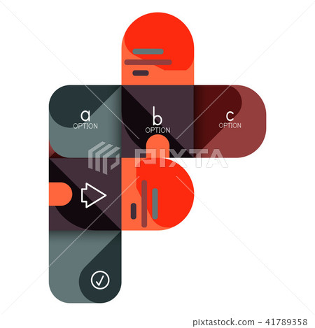 Infographics option and step by step in rounded squares, element of chart, graph, diagram with 41789358