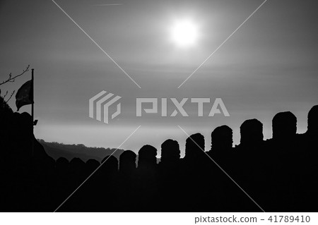 Castle walls against sun 41789410