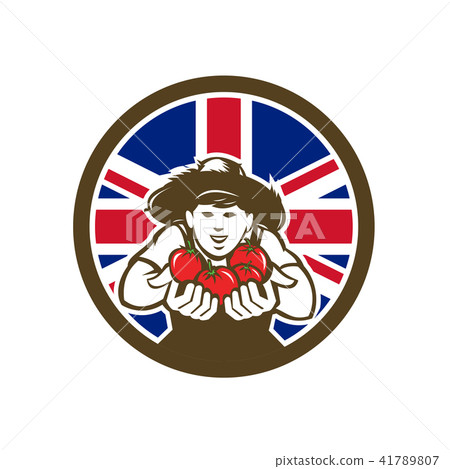British Organic Grown Produce Union Jack Flag Icon 41789807