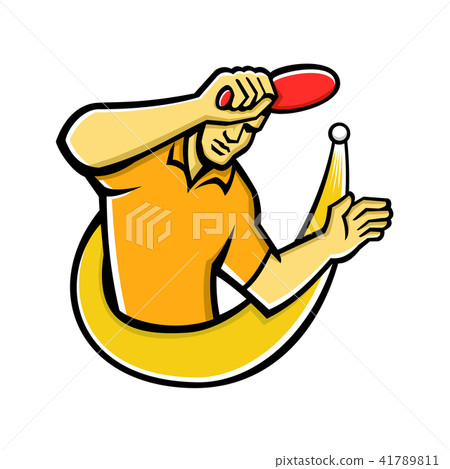 Table Tennis Player Smash Ball Mascot Table Tennis Player Smash Ball Mascot 41789811