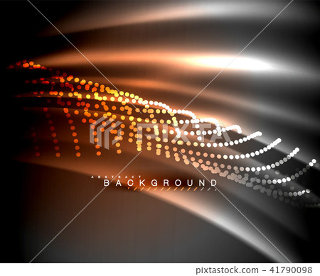 Neon glowing techno lines, hi-tech futuristic abstract background template with square shapes 41790098