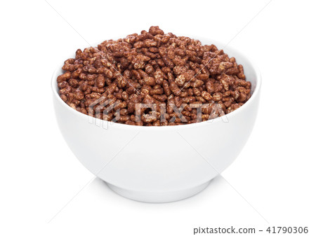 White bowl with natural organic granola cereal 41790306