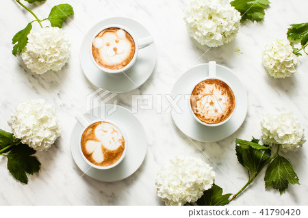 Latte art coffee isolated on white background Latte art coffee isolated on white background 41790420