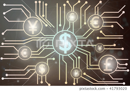 Abstract photo of FINTECH connection over the Technology connection shape.Abstract photo of Computer generated background, Connect futuristic Concept, Showing the cryptocurrency or digital money Abstract photo of FINTECH connection over the Technology connection shape.Abstract photo of Computer generated background, Connect futuristic Concept, Showing the cryptocurrency or digital money 41793020
