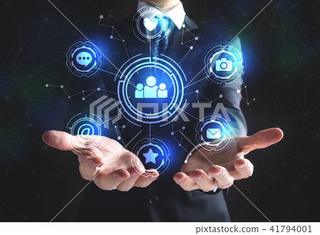 Social Media with businessman Social Media with businessman 41794001