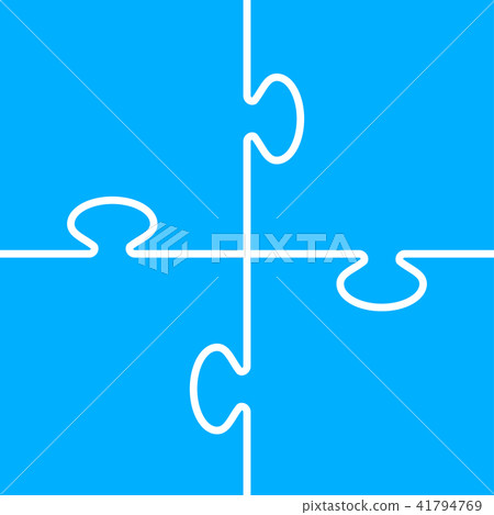 Four Step Blue Piece Puzzle Infographic. - Stock Illustration [41794769 ...