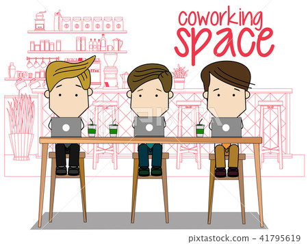businessman working together in the coffee shop. businessman working together in the coffee shop. 41795619