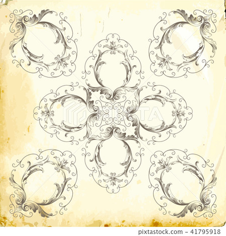 Vector baroque of vintage elements for design.  41795918