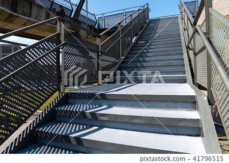 Steps and Lights of the Overpass Bridge Stages of the Shu Road Bridge Metal Stairs of the Overpass 41796515