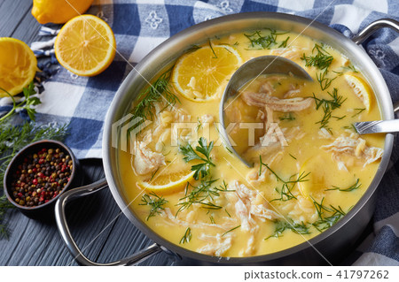 reamy greek chicken soup in a pot reamy greek chicken soup in a pot 41797262