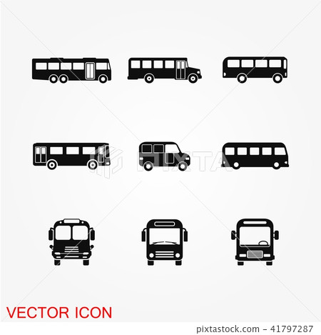 Bus icon vector solid logo 41797287