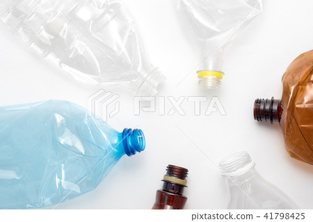 Different types of crushed plastic bottles Different types of crushed plastic bottles 41798425