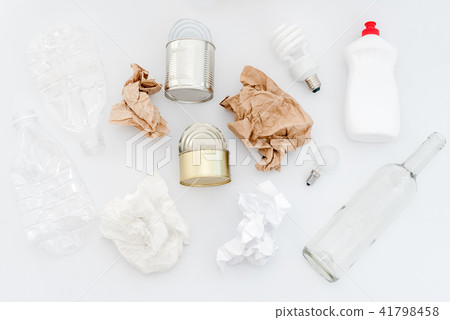 Recyclable waste, resources. Clean glass, paper 41798458