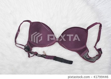 Purple satin bra inside on the white fur Purple satin bra inside on the white fur 41799446