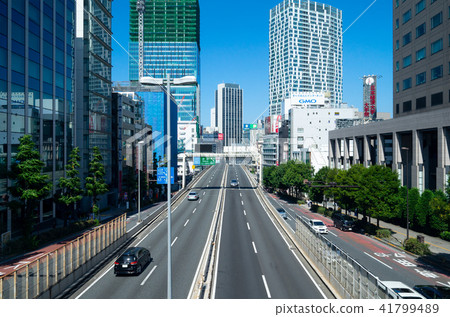 東京澀谷多摩川街首都高速公路3號方向澀谷站方向2018.07 b-1交通量低 東京澀谷多摩川街首都高速公路3號方向澀谷站方向2018.07 b-1交通量低 41799489