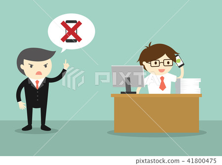 Not using smartphone while working. 41800475