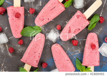 Homemade raspberry popsicles Homemade raspberry popsicles 41800491