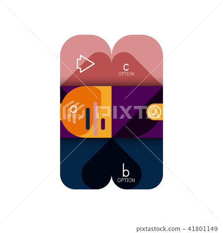 Infographics option and step by step in rounded squares, element of chart, graph, diagram with 41801149