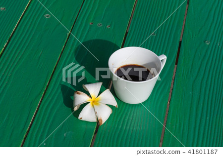 The Americano coffee Green tree in white glass on  41801187