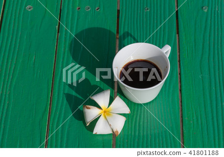 The Americano coffee Green tree in white glass on  41801188