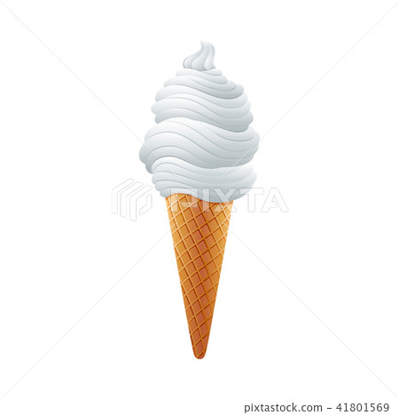 white milk soft serve ice cream isolated on white 41801569