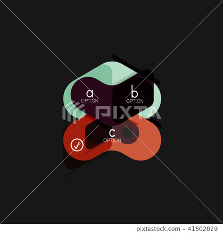 Flat design geometric infographics, arrow shape vector sticker or label, price tags, offer promotion 41802029