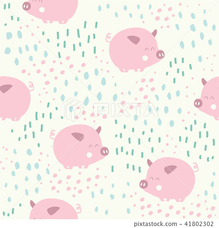 Cute pigs seamless pattern 41802302