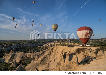 The great tourist attraction of Cappadocia - balloon flight. Cappadocia is known around the world as 41802866