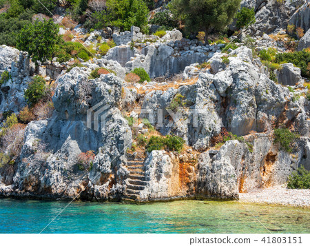 Ruins of Sunken city on Kekova, Turkey. 41803151
