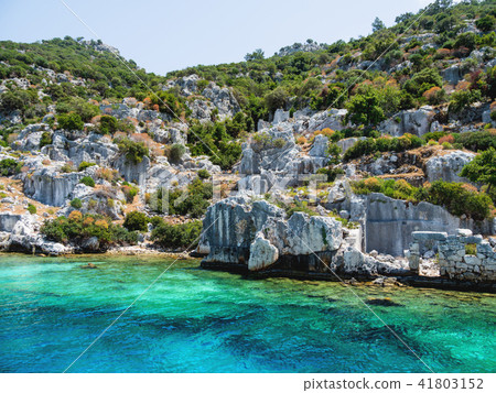 Ruins of Sunken city on Kekova, Turkey. 41803152