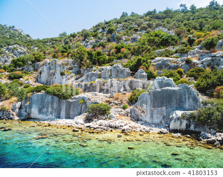 Ruins of Sunken city on Kekova, Turkey. 41803153