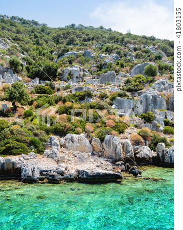 Ruins of Sunken city on Kekova, Turkey. 41803155