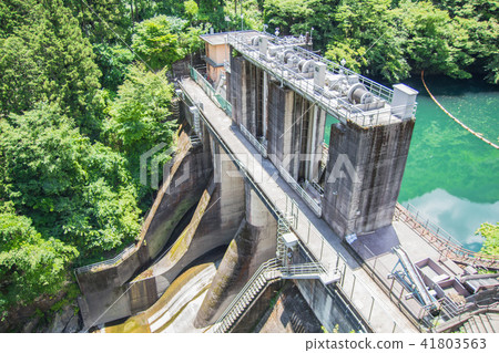 White circle dam reservoir Okutama White circle dam reservoir Okutama 41803563