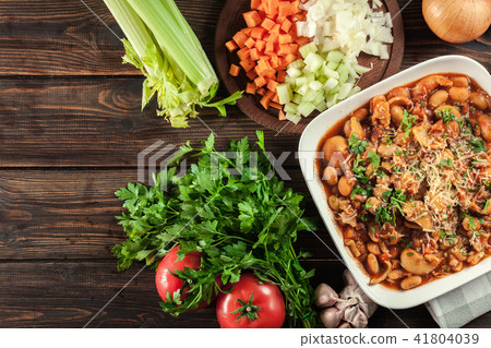 Pasta e fagioli - pasta with beans and parmesan 41804039