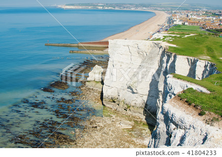 White chalk cliffs in Seaford Head, East Sussex, UK White chalk cliffs in Seaford Head, East Sussex, UK 41804233