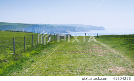 Chalk cliffs, path, Seaford Head, East Sussex, UK Chalk cliffs, path, Seaford Head, East Sussex, UK 41804238