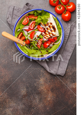 Bright summer salad with goat cheese feta, tomato 41804280