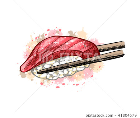 Gunkan Sushi With Tuna Stock Illustration